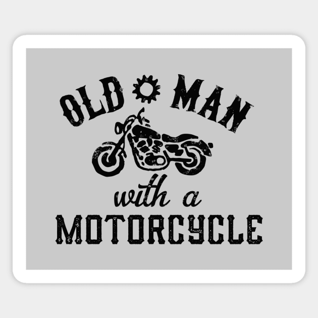 Old Man With a Motorcycle Sticker by artlahdesigns